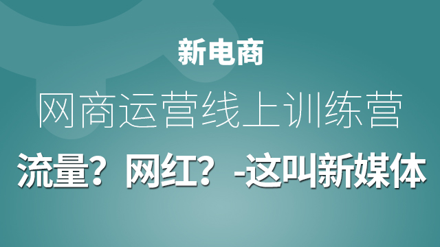 网商运营线上体验课流量网红这叫新媒体